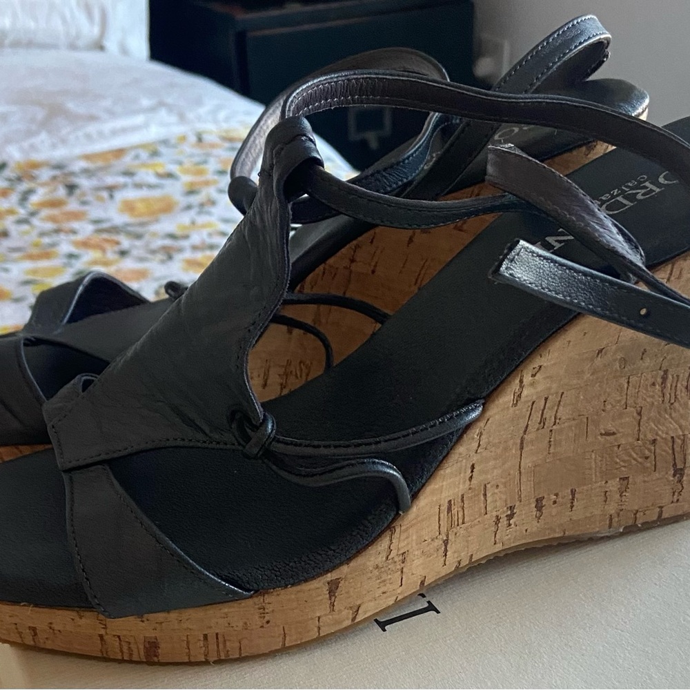 Cordani Leather Wedge Sandals